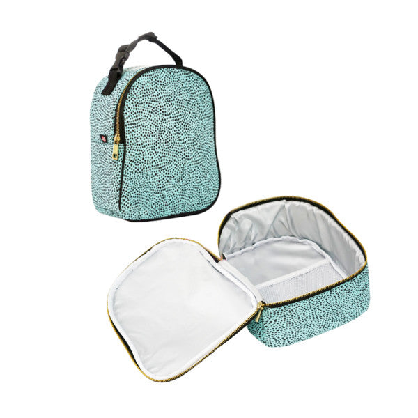 MINT Aqua Cheetah Seersucker Gumdrop Lunchbox