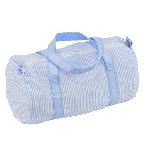 MINT Baby Blue Seersucker Duffel