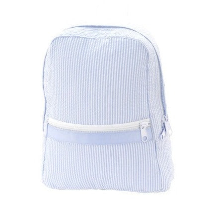 MINT Baby Blue Seersucker Backpack