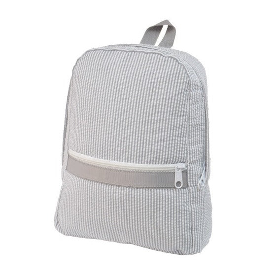 MINT Grey Seersucker Backpack