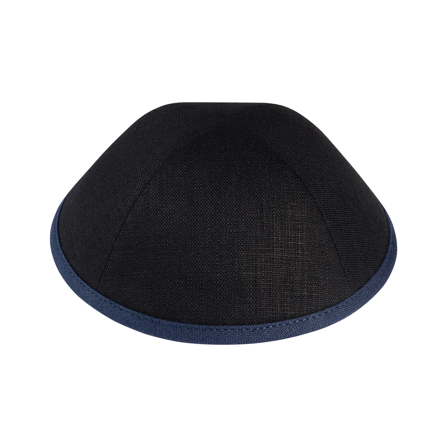 IKIPPAH LIN NOIR AVEC JANTE MARINE YARMULKE