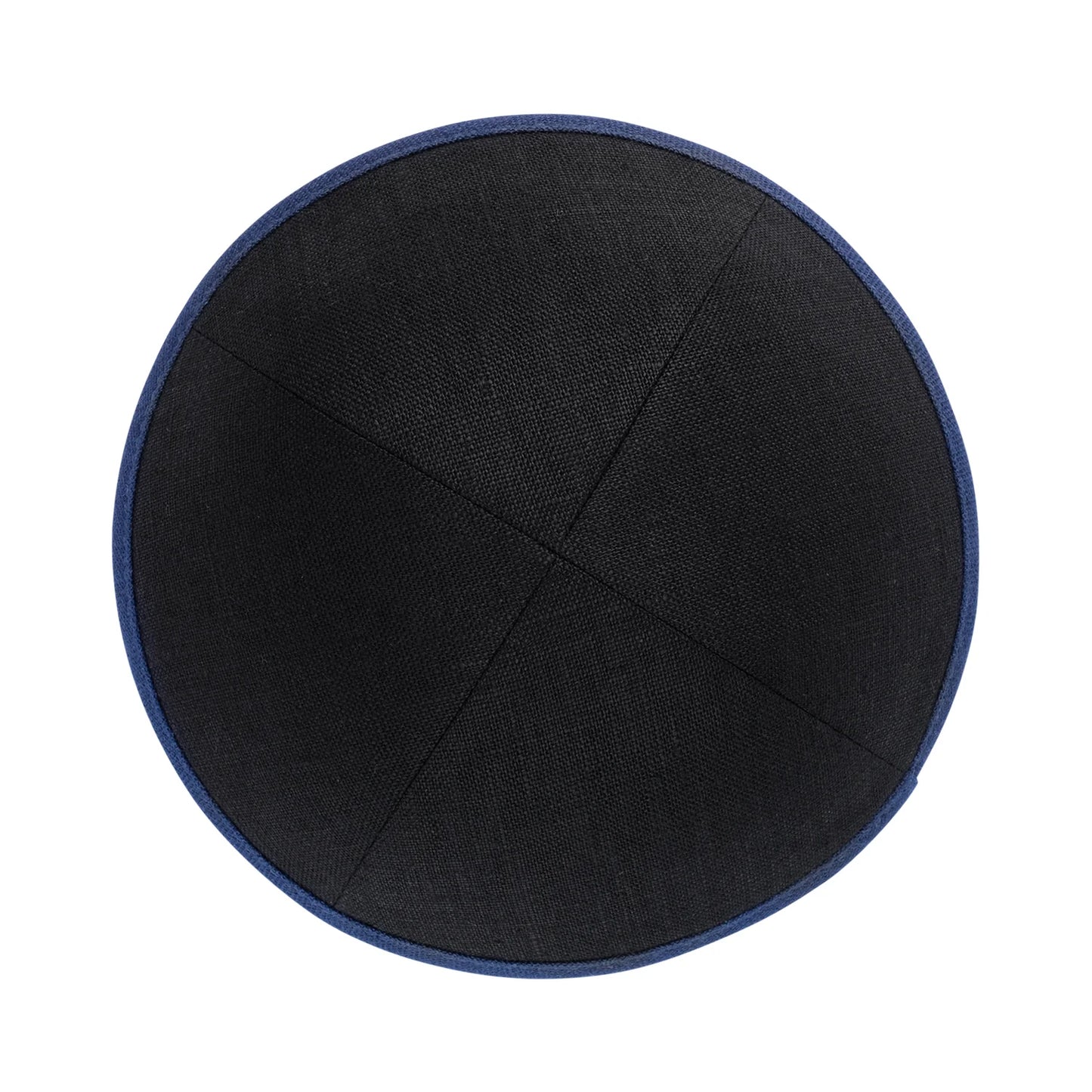 IKIPPAH LIN NOIR AVEC JANTE MARINE YARMULKE