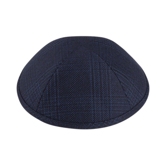 IKIPPAH À CARREAUX BLEU ET NOIR YARMULKE