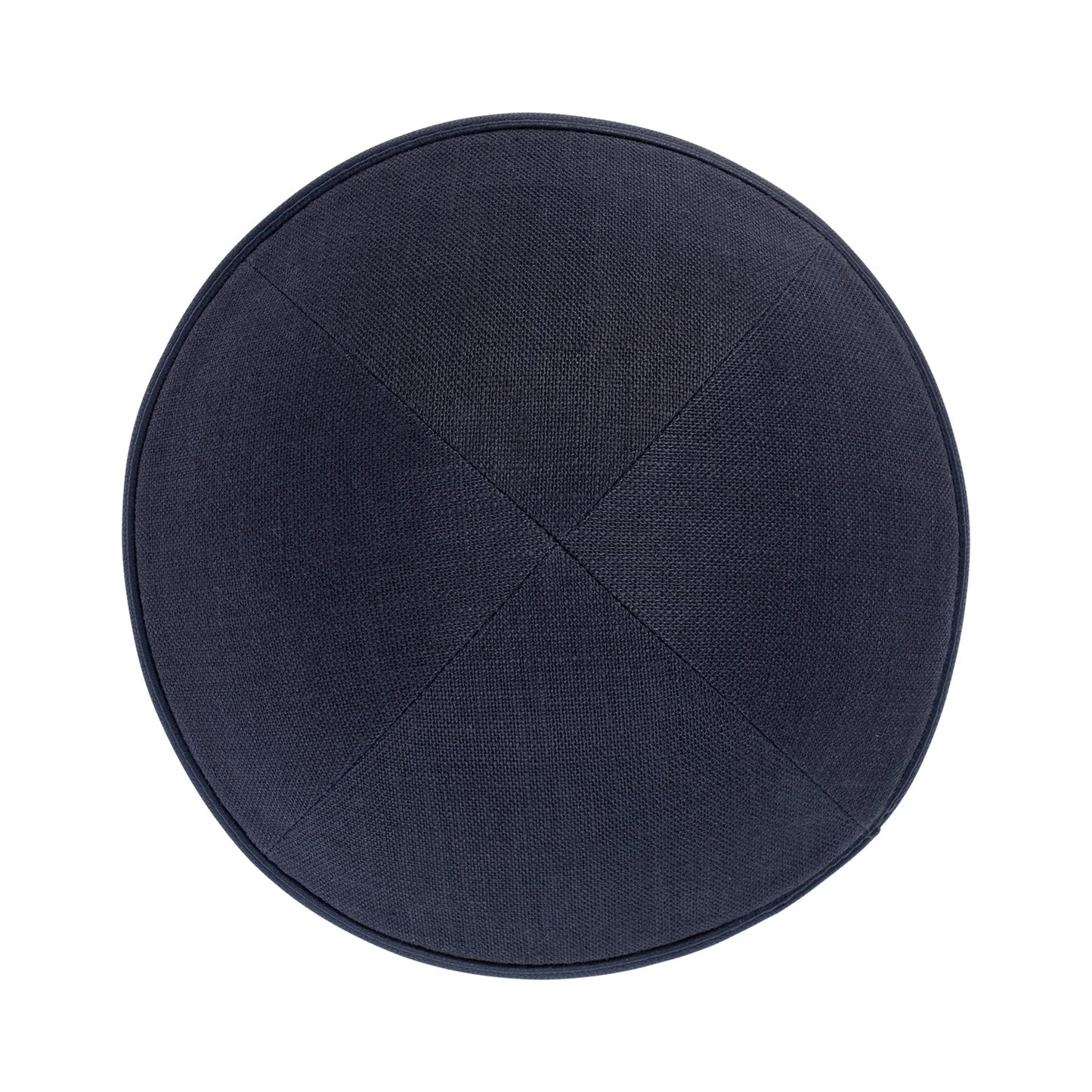 IKIPPAH LIN GRIS CHARBON AVEC BORD EN CUIR YARMULKE