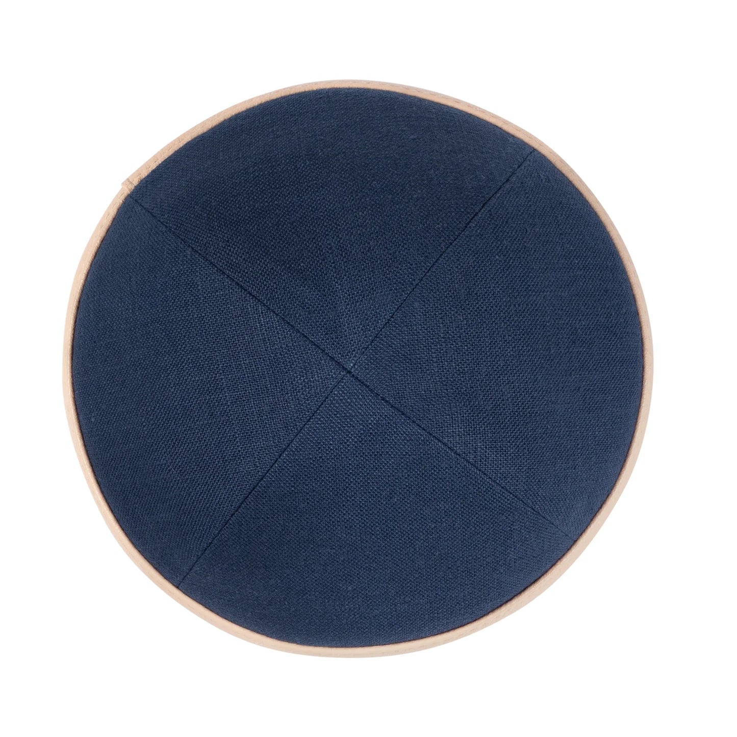 IKIPPAH LIN MARINE AVEC BORD EN CUIR ROSE CLAIR YARMULKE