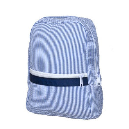 MINT Navy Seersucker Backpack