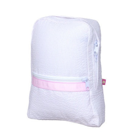 MINT Pink Seersucker Backpack