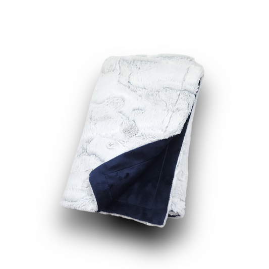 Lullabee Navy Frosted Velour Minky Blanket