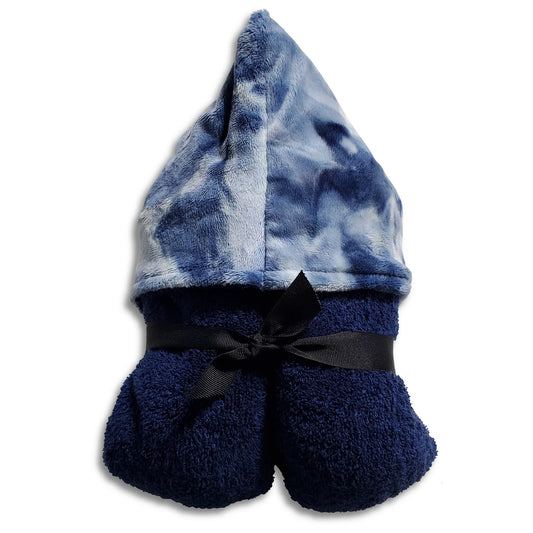 Winx and Blinx Navy Tie Dye Minky Hooded Towel