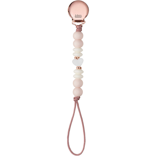 Adora Blush Heart Pacifier Clip