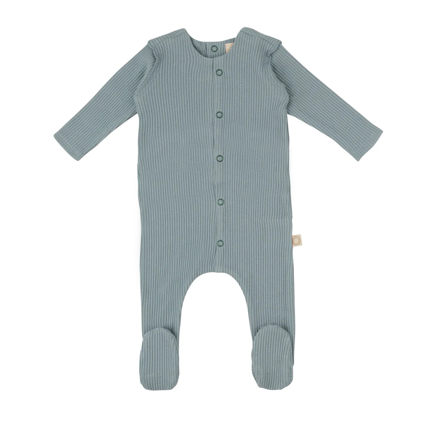 Citrine Ribbed Fabric Snap Footie Dusty Blue